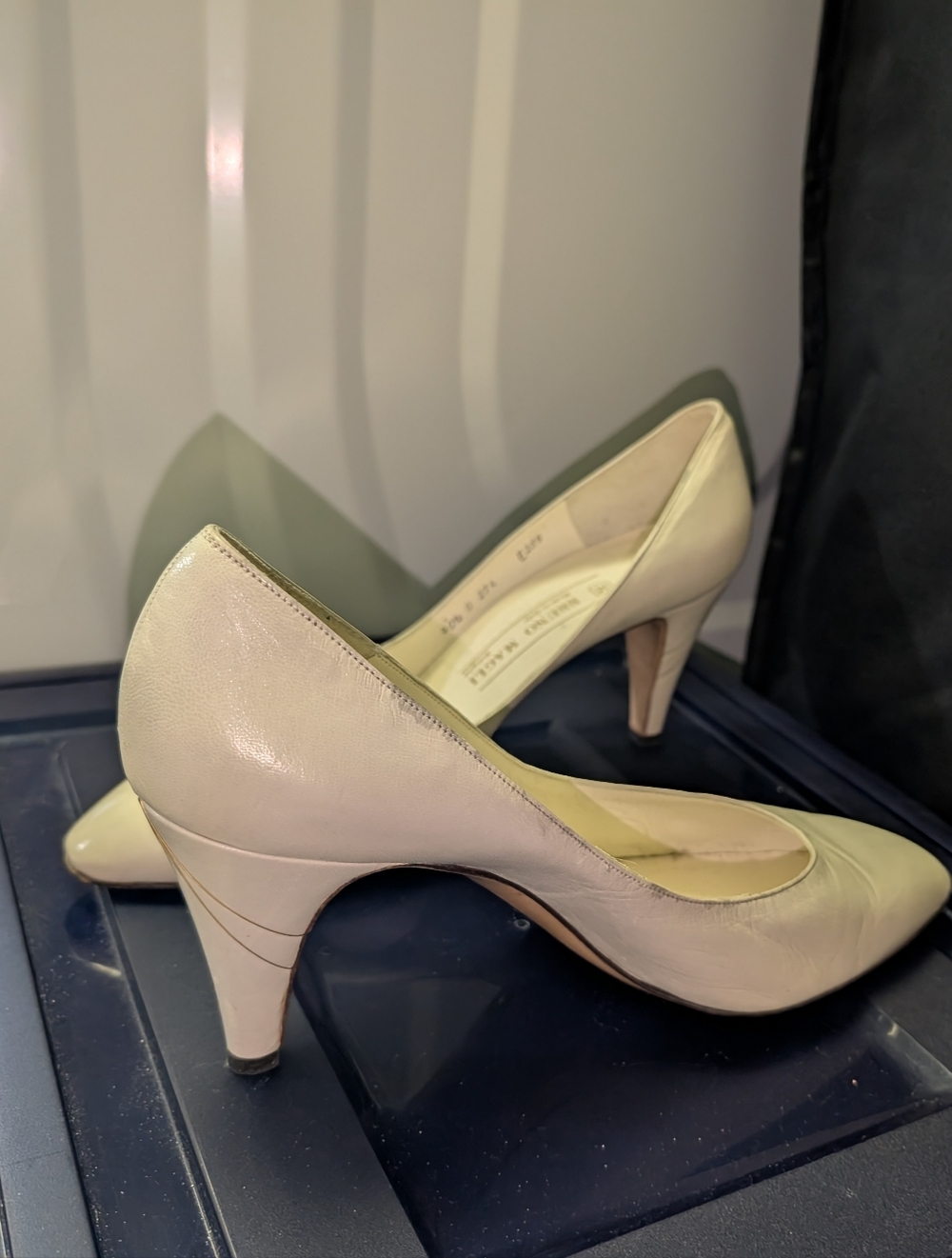Bruno Magli Italian leather cream heels
